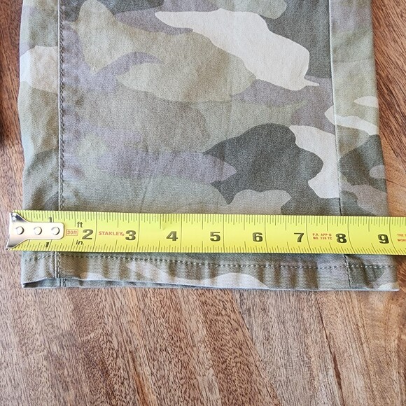 Pilcro Pants Womens 28 Green Camo Cargo Crop Straight Leg Stretch Casual Utility - Picture 15 of 15